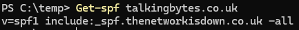 Get-SPF Command Output