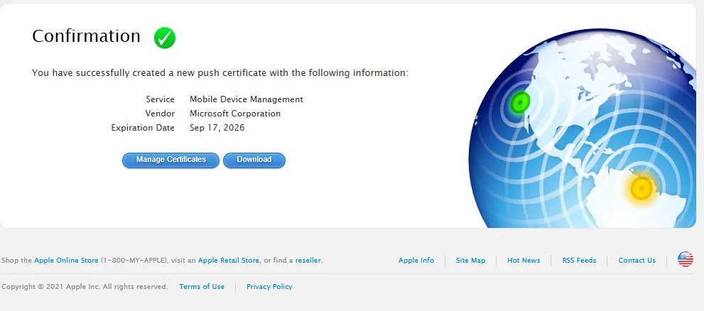 Downloading Apple Replacement Push Certificate